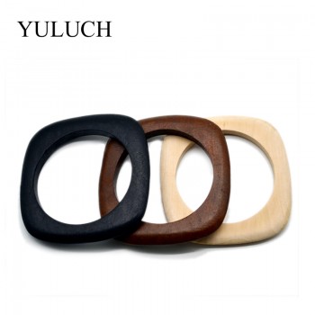 Big Round DIY Natural Wooden Simple Bangles Wood Bracelet Jewelry Black/Brown Bangles Wholesale YULUCH Bracelets For Women/Men