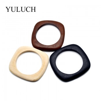 Big Round DIY Natural Wooden Simple Bangles Wood Bracelet Jewelry Black/Brown Bangles Wholesale YULUCH Bracelets For Women/Men