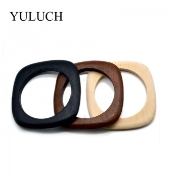 Big Round DIY Natural Wooden Simple Bangles Wood Bracelet Jewelry Black/Brown Bangles Wholesale YULUCH Bracelets For Women/Men