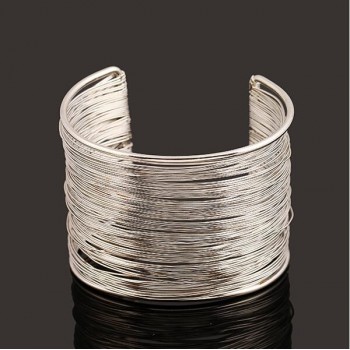Famp;U New Arrival Fashion Curve Gold Color Wide Opened Cuff Bracelets amp; Bangles Ladies Jewelry