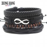 XiongHang Multi Layer Leather Bracelet Beads Men Women Occasionally Soft Retro Jewelry Jewelry Bracelet 4pcs In 1 Set