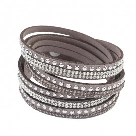 Famp;U Famous Brand Design Bracelets Crystal Rivet Multilayers Bracelets Little Swan Brand Different Color Bracelets for Women