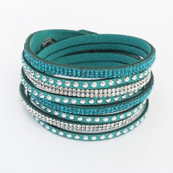 Famp;U Famous Brand Design Bracelets Crystal Rivet Multilayers Bracelets Little Swan Brand Different Color Bracelets for Women