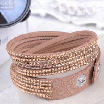 Kejialai 2018 Hot Sale Women Flannelette Stone Bracelet With Full Crystal Fashion Jewelry For Female Wrap Charm Bracelet KJL007