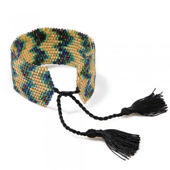 Go2boho Women Jewelry Cuff Bracelets Ethnic Friendship Seed Beads Woven Wide Bangles Tassel Rope Chain Bracelet Pulseras Mujer