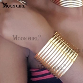 MOON GIRL Fashion Women Bracelets Party Nightclub Jewelry Leather Wrap Bracelet amp; Bangles Vintage Maxi Jewelry