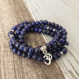 Handmade wrapped bracelet Jewelry Lapis Lazuli 108 Mala Necklace amp; Bracelet Meditation Gem-stone Ohm Prayer Beads Bracelet