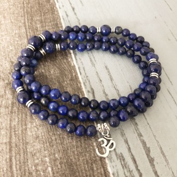 Handmade wrapped bracelet Jewelry Lapis Lazuli 108 Mala Necklace amp; Bracelet Meditation Gem-stone Ohm Prayer Beads Bracelet