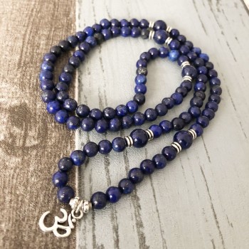 Handmade wrapped bracelet Jewelry Lapis Lazuli 108 Mala Necklace amp; Bracelet Meditation Gem-stone Ohm Prayer Beads Bracelet