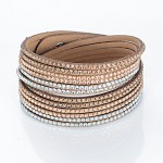 Double wrap leather multi layer bracelet crytal double wrap bracelets with bilingbling full crystal B1417