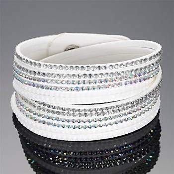 Double wrap leather multi layer bracelet crytal double wrap bracelets with bilingbling full crystal B1417