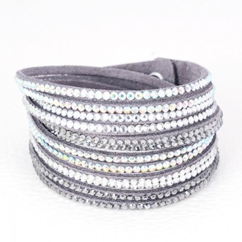 Double wrap leather multi layer bracelet crytal double wrap bracelets with bilingbling full crystal B1417