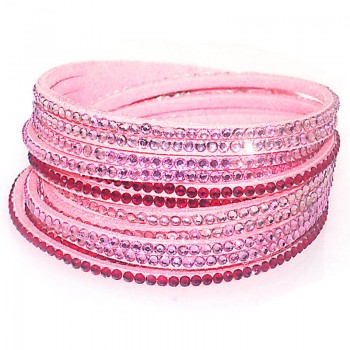 Double wrap leather multi layer bracelet crytal double wrap bracelets with bilingbling full crystal B1417