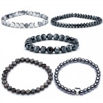 2018 Brand New Fashion Pave Men Bracelet 8mm Stone Beads With Hematite Bead Diy Love Heart Charm Bracelet For Men Jewelry Gifts