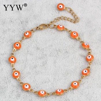 YYW Punk Women Evil Eye Jewelry Bracelet Vintage Gold-color Colorful Enamel Religious Turkish Evil Eye Charm Wristband Bracelets