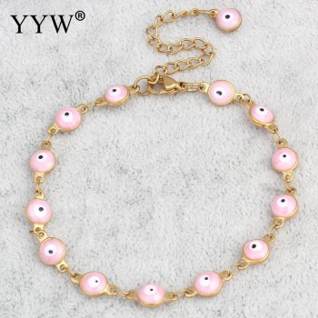 YYW Punk Women Evil Eye Jewelry Bracelet Vintage Gold-color Colorful Enamel Religious Turkish Evil Eye Charm Wristband Bracelets
