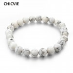 CHICVIE Natural Stone Strand Femme Bracelets With Stones Casual Men Jewelry White Beads DIY Bracelets amp; Bangles for Women 2018