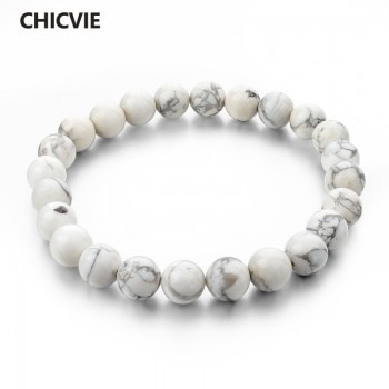 CHICVIE Natural Stone Strand Femme Bracelets With Stones Casual Men Jewelry White Beads DIY Bracelets amp; Bangles for Women 2018