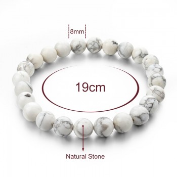 CHICVIE Natural Stone Strand Femme Bracelets With Stones Casual Men Jewelry White Beads DIY Bracelets amp; Bangles for Women 2018