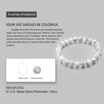 CHICVIE Natural Stone Strand Femme Bracelets With Stones Casual Men Jewelry White Beads DIY Bracelets amp; Bangles for Women 2018