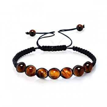 New Fashion Natural Stone Yoga Bracelet  8mm Tiger Eye Lapis Lazuli Purple Quartz Beaded Handmade Rope Bracelets For Women Men