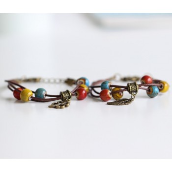 Fashion Delicate Hand-Woven Ceramic Beads Bracelet Originality Chinese Style Bracelet Adorn Article Free Shipping #1481