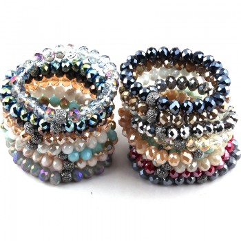 Free Shipping Energy Bracelets Made Beautiful Mix Color Glass Bracelet 10mm 10pc different color/lot