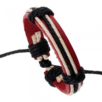 3-6pcs/set Fashion Men Leather Bracelets Leather Rope Weave Bracelet Classic Wax Line Adjustable Hand Bracelet Male Jewelry