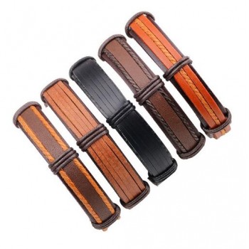 3-6pcs/set Fashion Men Leather Bracelets Leather Rope Weave Bracelet Classic Wax Line Adjustable Hand Bracelet Male Jewelry