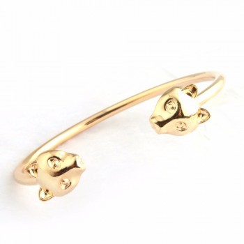 NeeFuWoFu Leopard Head Bracelets Bangles For Woman Leopard Open Gradient Metal Manual National Wind Charm Jewelry Gift