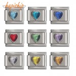 Hapiship Italian Charm 9mm Width Original Daisy Heart Charm Fit Bracelet Stainless Steel Jewelry Making DJ33