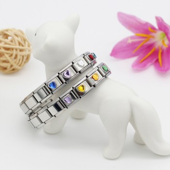 Hapiship Italian Charm 9mm Width Original Daisy Heart Charm Fit Bracelet Stainless Steel Jewelry Making DJ33