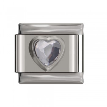 Hapiship Italian Charm 9mm Width Original Daisy Heart Charm Fit Bracelet Stainless Steel Jewelry Making DJ33