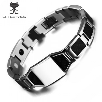 LITTLE FROG Stylish Mens Carbon Fiber Energy Bracelets Health Magnetic Link Chain Bracelets Bangles Perfect Gifts Accessories