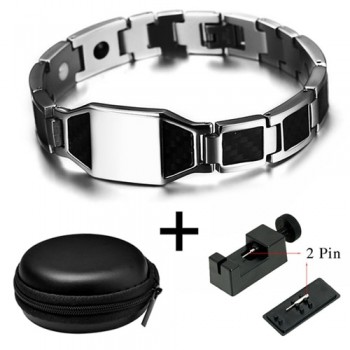 LITTLE FROG Stylish Mens Carbon Fiber Energy Bracelets Health Magnetic Link Chain Bracelets Bangles Perfect Gifts Accessories