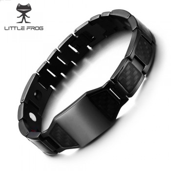 LITTLE FROG Stylish Mens Carbon Fiber Energy Bracelets Health Magnetic Link Chain Bracelets Bangles Perfect Gifts Accessories
