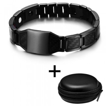 LITTLE FROG Stylish Mens Carbon Fiber Energy Bracelets Health Magnetic Link Chain Bracelets Bangles Perfect Gifts Accessories
