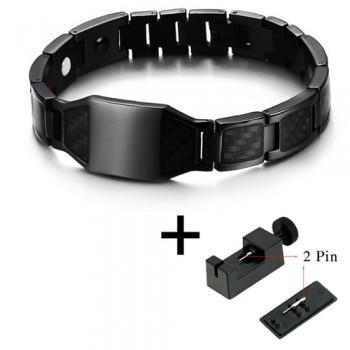 LITTLE FROG Stylish Mens Carbon Fiber Energy Bracelets Health Magnetic Link Chain Bracelets Bangles Perfect Gifts Accessories