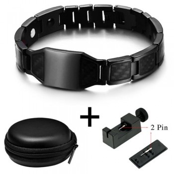 LITTLE FROG Stylish Mens Carbon Fiber Energy Bracelets Health Magnetic Link Chain Bracelets Bangles Perfect Gifts Accessories