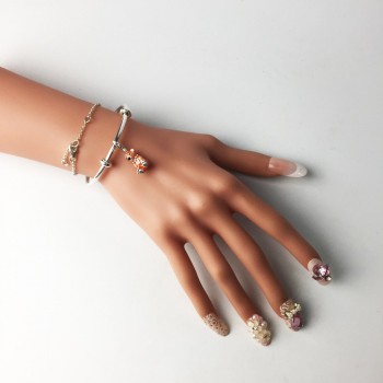 Bracelet Bangles Bead and Charm Carrier Fashion Karma Jewelry Gift For Women Men,2018 Brand New Good In 925 Sterling Silver