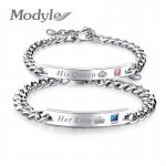 Modyle 2018 New Her King Bracelets His Queen Couple Bracelets with CZ Stone Boyfriend Girlfriend Wedding Jewelry Drop Shipping