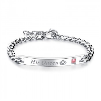 Modyle 2018 New Her King Bracelets His Queen Couple Bracelets with CZ Stone Boyfriend Girlfriend Wedding Jewelry Drop Shipping