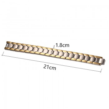 Mprainbow Trendy Mens Bracelets Stainless stee Double Row Magnetic Therapy Bracelet Two Tone Adjustable Fashioh Jewelry and Tool