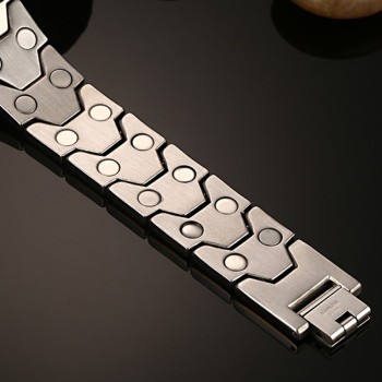 Mprainbow Trendy Mens Bracelets Stainless stee Double Row Magnetic Therapy Bracelet Two Tone Adjustable Fashioh Jewelry and Tool