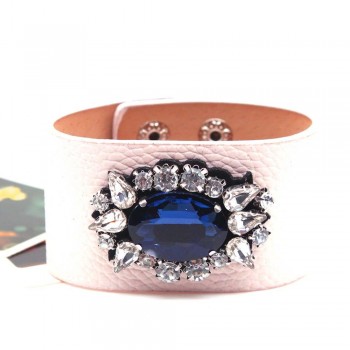 The New Leather Bracelet Rhinestone Bracelet Charm Contracted And Generous Fashion Jewelry  Bracelet Bangle