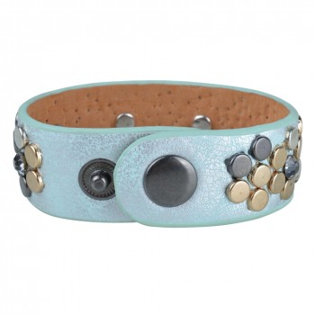 Damp;D Hot sale Paved Full Rivet Wide Leather Bracelets amp; Bangles punk Style Genuine Bracelet