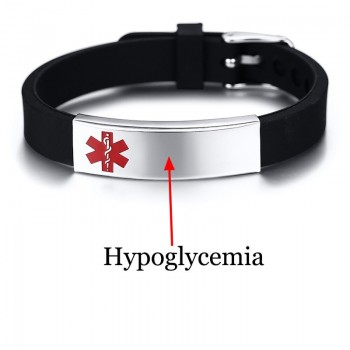 Vnox Free Personalized Engrave Record Customized Info Medical Alert ID Bracelet DIABETES EPILEPSY ALLERGY COPD