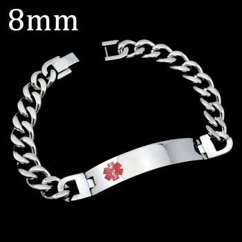 ATGO Men Women Medical Alert Heart ID Bracelet amp; Bangle 316L Stainless Steel Link Chain Wrist Medico Jewelry Party Gift BB1425