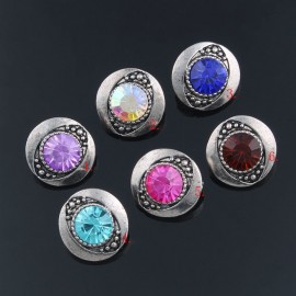 10pcs/lot Snap Jewelry 12MM Snap Buttons Metal Flower Rhinestone Styles Xinnver Snaps  Fit DIY Snap Bracelets Bangles ZL018