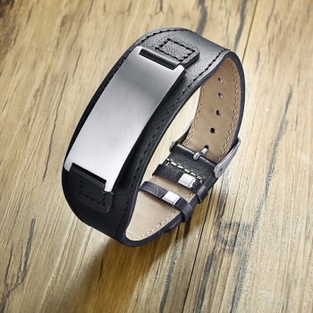 Medical Alert ID Bracelets for Men Genuine Leather Wrap Bracelet 6.69-8.66 Personalize Free Engrave Name Disease ICE Info